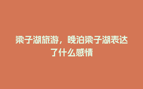 梁子湖旅游，晚泊梁子湖表达了什么感情