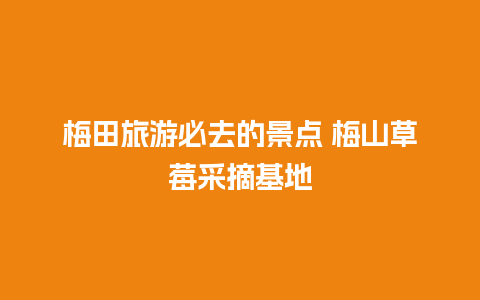 梅田旅游必去的景点 梅山草莓采摘基地