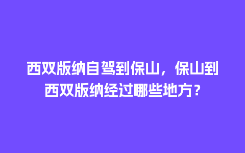 西双版纳自驾到保山，保山到西双版纳经过哪些地方？