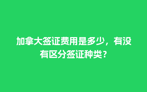 加拿大签证费用是多少，有没有区分签证种类？