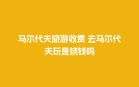 马尔代夫旅游收费 去马尔代夫玩是烧钱吗