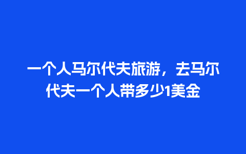 一个人马尔代夫旅游，去马尔代夫一个人带多少1美金