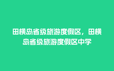 田横岛省级旅游度假区，田横岛省级旅游度假区中学