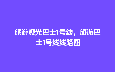 旅游观光巴士1号线，旅游巴士1号线线路图