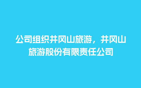 公司组织井冈山旅游，井冈山旅游股份有限责任公司