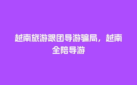 越南旅游跟团导游骗局，越南全陪导游