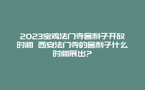 2024宝鸡法门寺舍利子开放时间 西安法门寺的舍利子什么时间展出?