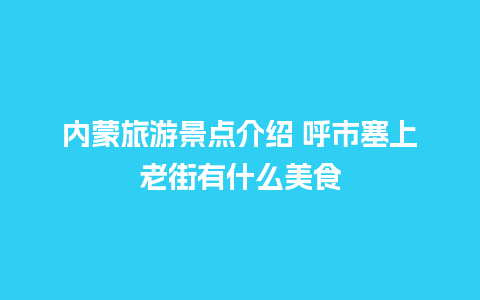 内蒙旅游景点介绍 呼市塞上老街有什么美食