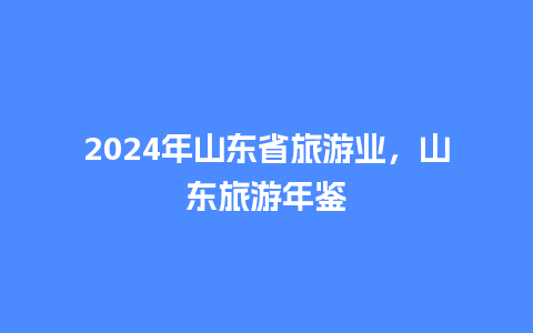 2024年山东省旅游业，山东旅游年鉴