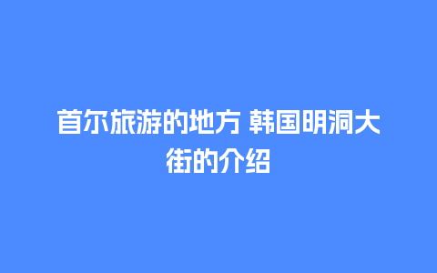 首尔旅游的地方 韩国明洞大街的介绍