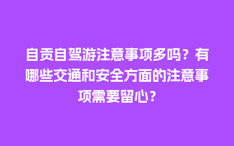 自贡自驾游注意事项多吗？有哪些交通和安全方面的注意事项需要留心？