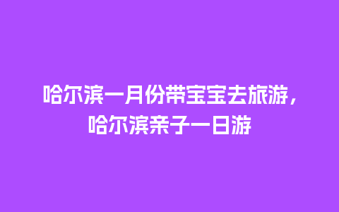 哈尔滨一月份带宝宝去旅游，哈尔滨亲子一日游