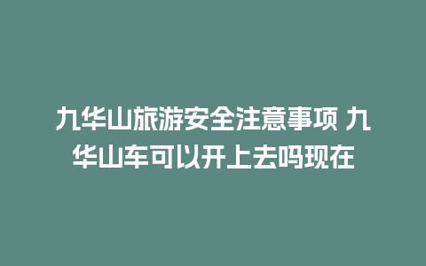 九华山旅游安全注意事项 九华山车可以开上去吗现在