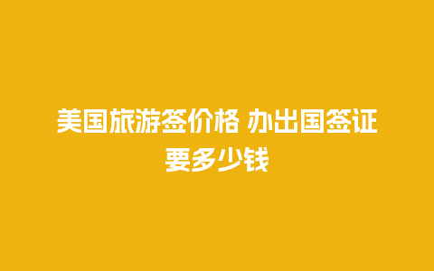 美国旅游签价格 办出国签证要多少钱