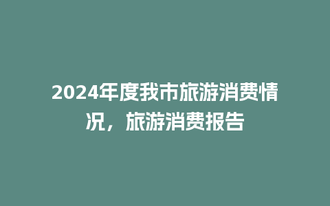 2024年度我市旅游消费情况，旅游消费报告