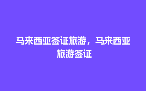 马来西亚签证旅游，马来西亚 旅游签证