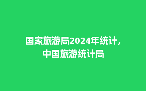 国家旅游局2024年统计，中国旅游统计局