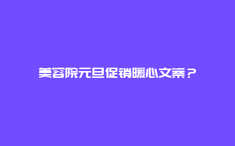 美容院元旦促销暖心文案？