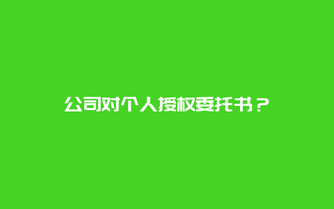 公司对个人授权委托书？