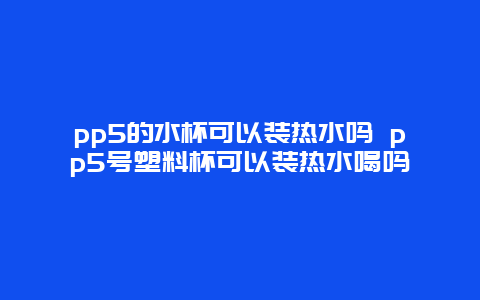 pp5的水杯可以装热水吗 pp5号塑料杯可以装热水喝吗