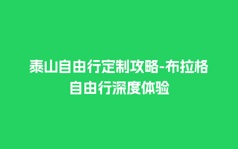 泰山自由行定制攻略-布拉格自由行深度体验