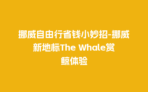 挪威自由行省钱小妙招-挪威新地标The Whale赏鲸体验