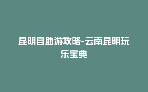 昆明自助游攻略-云南昆明玩乐宝典