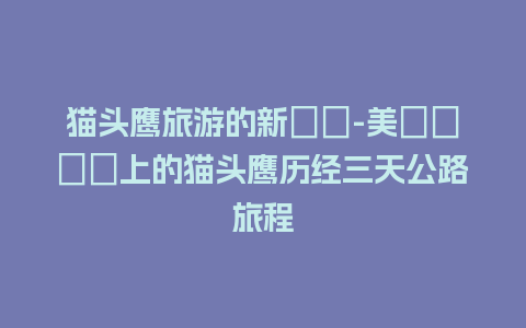 猫头鹰旅游的新選擇-美國聖誕樹上的猫头鹰历经三天公路旅程