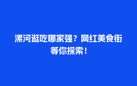 漯河逛吃哪家强？网红美食街等你探索！