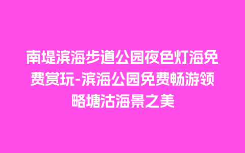 南堤滨海步道公园夜色灯海免费赏玩-滨海公园免费畅游领略塘沽海景之美