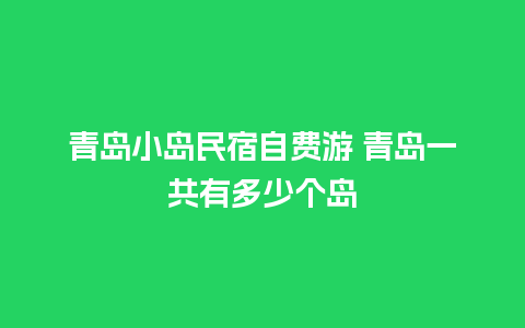 青岛小岛民宿自费游 青岛一共有多少个岛