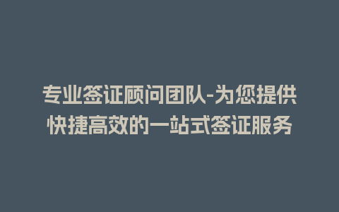 专业签证顾问团队-为您提供快捷高效的一站式签证服务