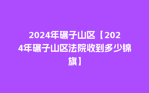 2024年碾子山区【2024年碾子山区法院收到多少锦旗】