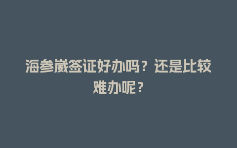 海参崴签证好办吗？还是比较难办呢？