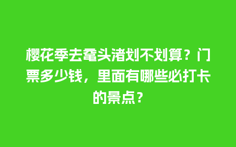 樱花季去鼋头渚划不划算？门票多少钱，里面有哪些必打卡的景点？