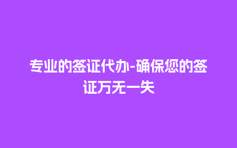 专业的签证代办-确保您的签证万无一失