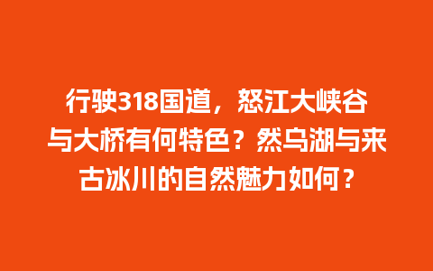 行驶318国道，怒江大峡谷与大桥有何特色？然乌湖与来古冰川的自然魅力如何？