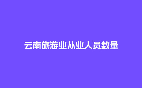 云南旅游业从业人员数量