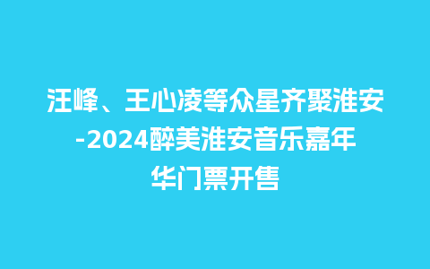 汪峰、王心凌等众星齐聚淮安-2024醉美淮安音乐嘉年华门票开售