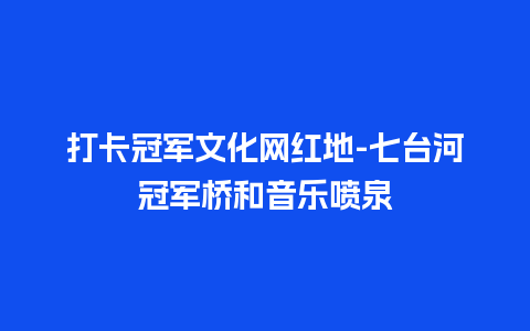 打卡冠军文化网红地-七台河冠军桥和音乐喷泉