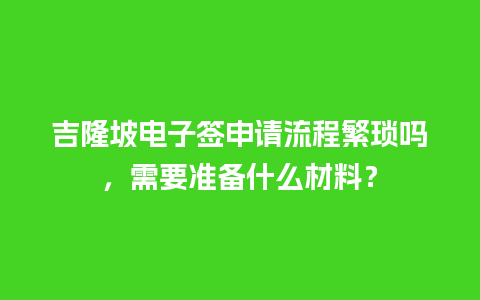 吉隆坡电子签申请流程繁琐吗，需要准备什么材料？