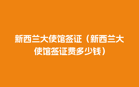 新西兰大使馆签证（新西兰大使馆签证费多少钱）