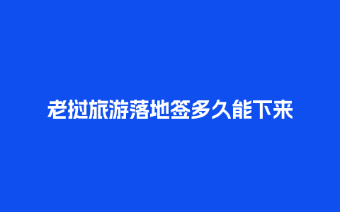 老挝旅游落地签多久能下来