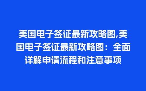 美国电子签证最新攻略图,美国电子签证最新攻略图：全面详解申请流程和注意事项