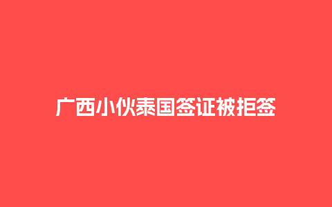 广西小伙泰国签证被拒签