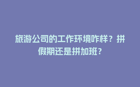 旅游公司的工作环境咋样？拼假期还是拼加班？