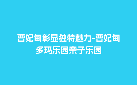 曹妃甸彰显独特魅力-曹妃甸多玛乐园亲子乐园