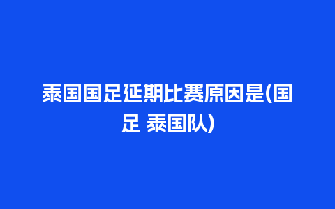 泰国国足延期比赛原因是(国足 泰国队)