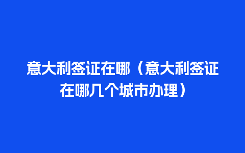 意大利签证在哪（意大利签证在哪几个城市办理）