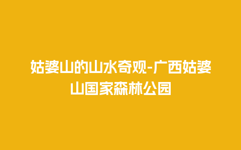 姑婆山的山水奇观-广西姑婆山国家森林公园